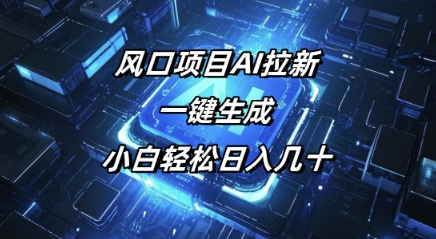 风口项目AI拉新，一键生成，小白轻松日入几十-千帆网赚