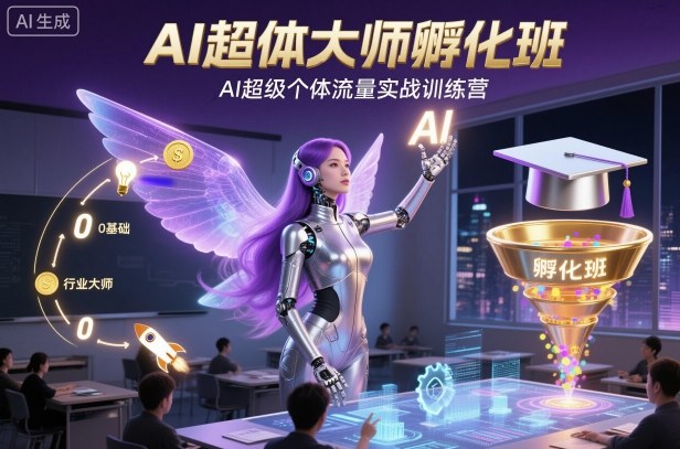 AI超体大师孵化班，AI超级个体流量实战训练营-千帆网赚