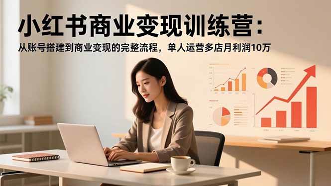（16698期）小红书商业变现训练营：从账号搭建到商业变现的完整流程，单人运营多店月利润10万-千帆网赚