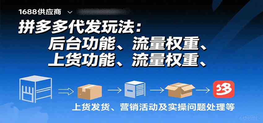 拼多多代发玩法：后台功能、流量权重、上货发货、营销活动及实操问题处理等-千帆网赚