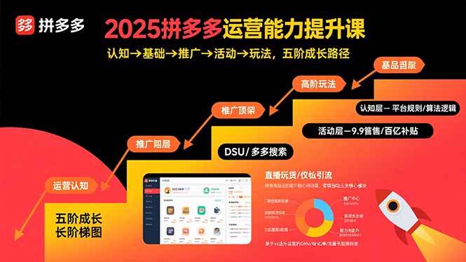 （15826期）2025拼多多运营能力提升课：认知→基础→推广→活动→玩法，五阶成长路径-千帆网赚