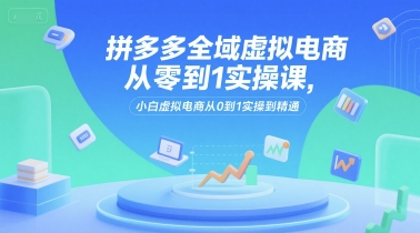 拼多多全域虚拟电商从零到1实操课，小白虚拟电商从0到1实操到精通-千帆网赚