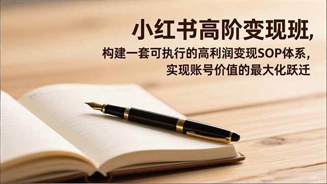 （16633期）小红书高阶变现班，构建一套可执行的高利润变现SOP体系，实现账号价值的最大化跃迁-千帆网赚