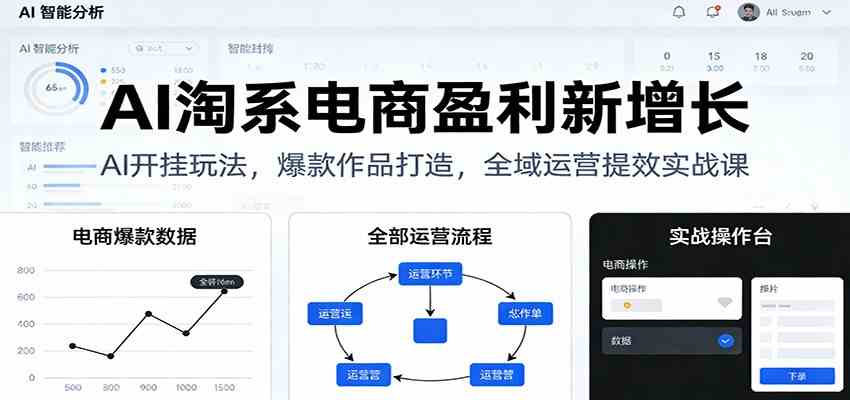 AI淘系电商盈利新增长，AI开挂玩法，爆款作品打造，全域运营提效实战课-千帆网赚