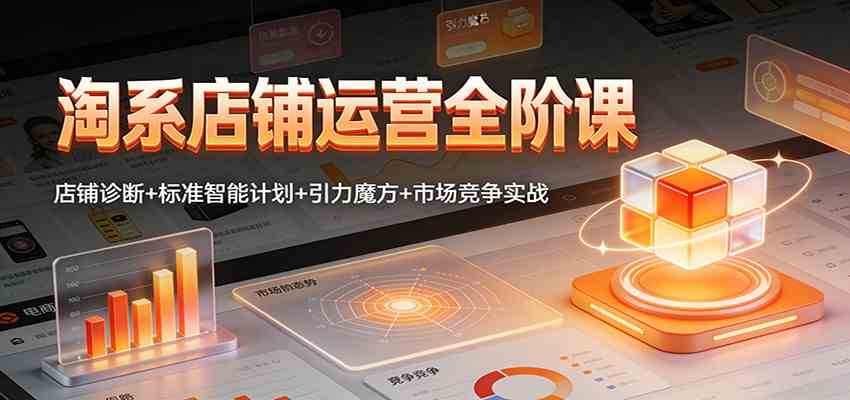 淘系店铺运营全阶课：店铺诊断+标准智能计划+引力魔方+市场竞争实战-千帆网赚