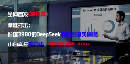 精准打击：价值3980的DeepSeek私域引流实操课，小白实操无门槛，日引精准粉300+-千帆网赚