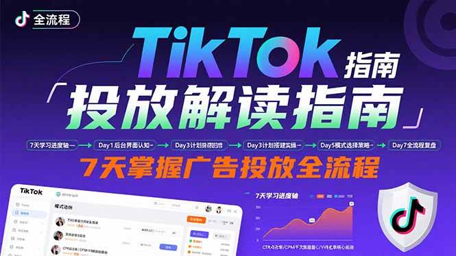 （15753期）TikTok投放解读指南：后台操作/计划建立/模式选择，7天掌握广告投放全流程-千帆网赚