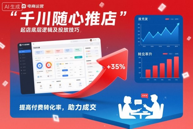千川随心推起店底层逻辑及投放技巧，提高付费转化率，助力成交-千帆网赚