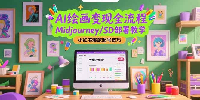（15324期）AI绘画变现全流程，Midjourney/SD部署教学，小红书爆款起号技巧-千帆网赚