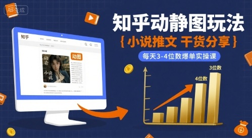 小说推文干货分享之知乎动静图玩法，每天3-4位数爆单实操课-千帆网赚