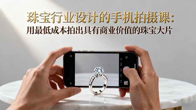 （16385期）珠宝行业设计的手机拍摄课：用最低成本拍出具有商业价值的珠宝大片！-千帆网赚