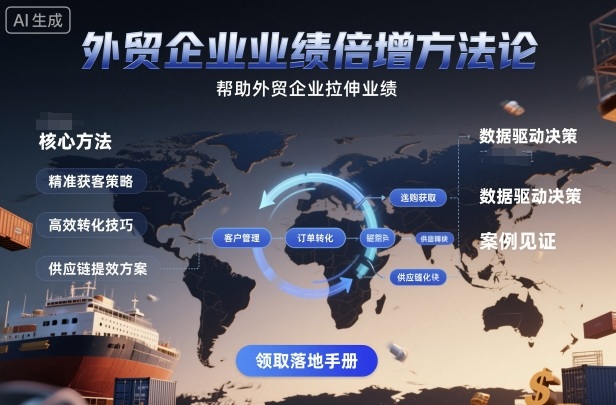 外贸企业业绩倍增方法论，帮助外贸企业拉伸业绩-千帆网赚