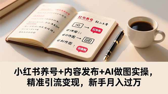 （16498期）小红书养号+内容发布+AI做图实操，精准引流变现，新手月入过万-千帆网赚