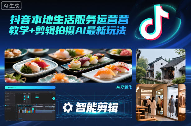 抖音本地生活服务运营教学+剪辑拍摄AI最新玩法-千帆网赚