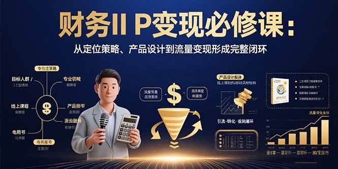 （15728期）财务IP变现必修课：从定位策略、产品设计到流量变现形成完整闭环-千帆网赚