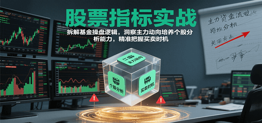 股票指标实战，拆解基金操盘逻辑，洞察主力动向培养个股分析能力，精准把握买卖时机-千帆网赚