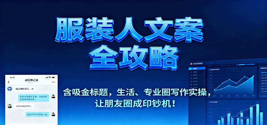 服装人文案全攻略，含吸金标题，生活、专业圈写作实操，让朋友圈成印钞机！-千帆网赚