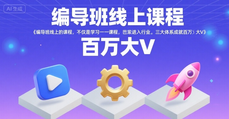 编导班线上课程，不仅是学习一门课程，更是进入一个行业，三大体系成就百万大V-千帆网赚