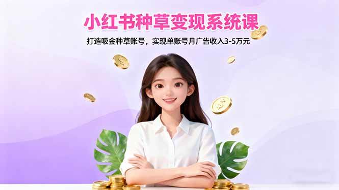 （16468期）小红书种草变现系统课：打造吸金种草账号，实现单账号月广告收入3-5万元-千帆网赚
