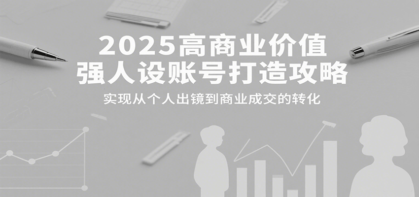 2025高商业价值强人设账号打造攻略，实现从个人出镜到商业成交的转化-千帆网赚