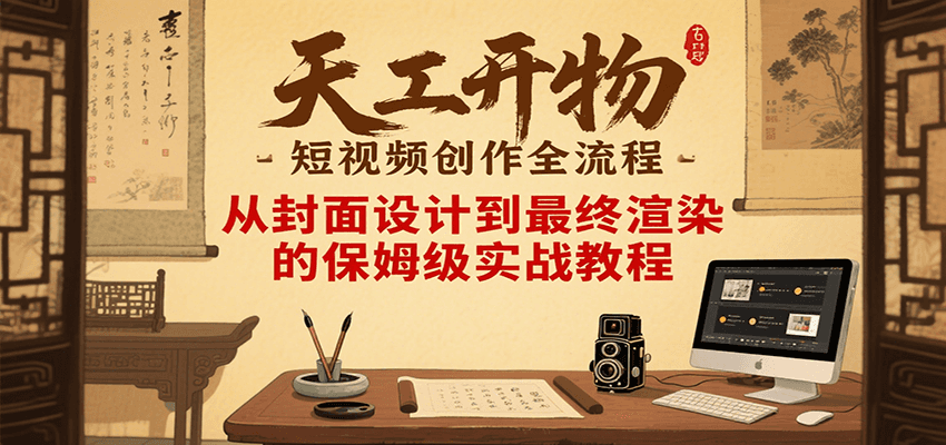 天工开物短视频创作全流程，从封面设计到最终渲染的保姆级实战教程-千帆网赚