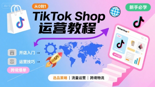 TikTok Shop从0到1运营教程，TikTok跨境电商新手必学课程-千帆网赚
