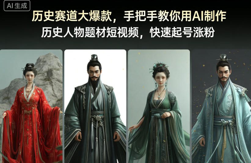 历史赛道大爆款，手把手教你用AI制作历史人物题材短视频，快速起号涨粉-千帆网赚