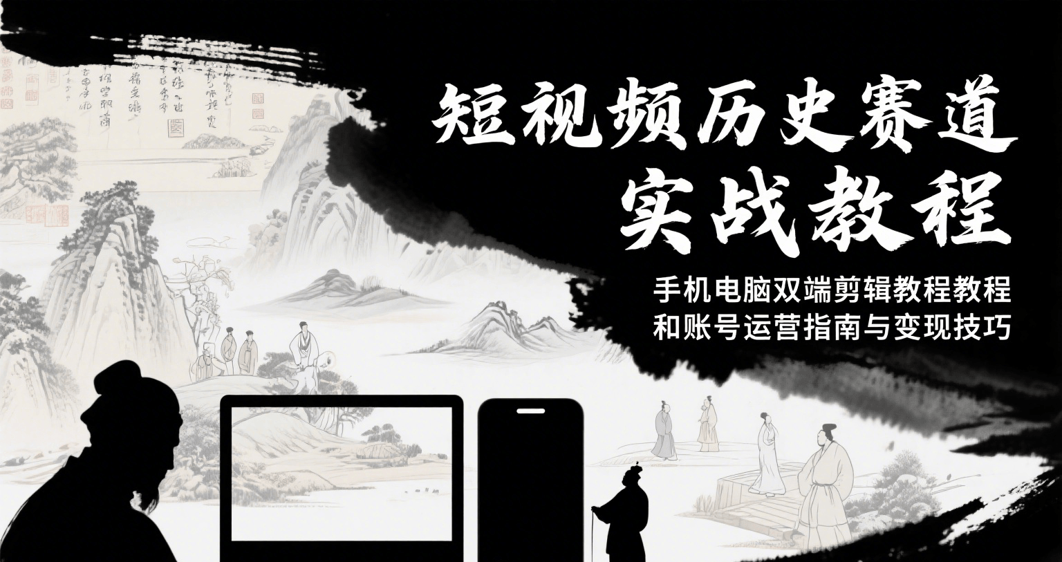 短视频历史赛道实战教程，手机电脑双端剪辑教程和账号运营指南与变现技巧-千帆网赚
