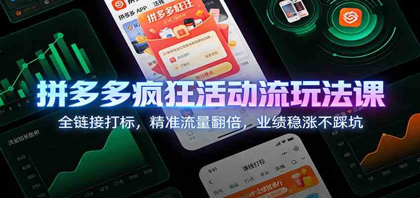 拼多多疯狂活动流玩法课：全链接打标，精准流量翻倍，业绩稳涨不踩坑-千帆网赚