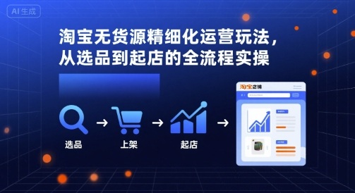 淘宝无货源精细化运营玩法，从选品到起店的全流程实操-千帆网赚