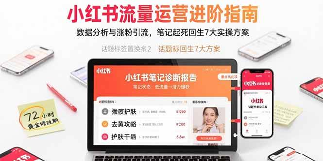 （15827期）小红书流量运营进阶指南，数据分析与涨粉引流，笔记起死回生7大实操方案-千帆网赚
