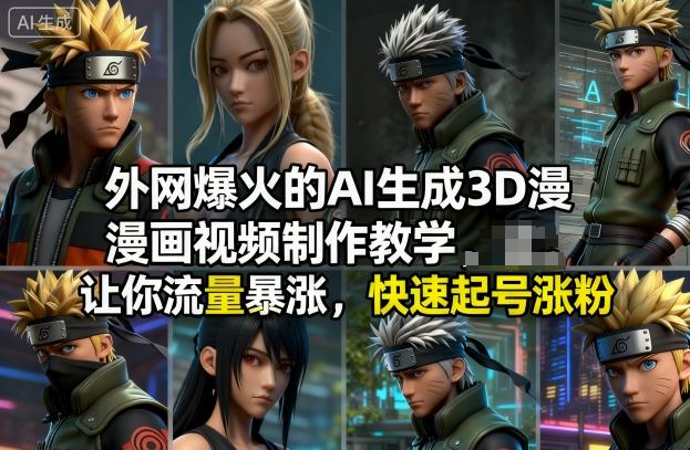 外网爆火的AI生成3D漫画视频制作教学，让你流量暴涨，快速起号涨粉！-千帆网赚