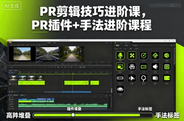 PR剪辑技巧进阶课，PR插件+手法进阶课程-千帆网赚