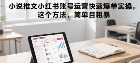 小说推文小红书账号运营快速爆单实操，这个方法，简单且粗暴-千帆网赚