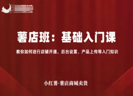 小红薯薯店商城卖货，基础入门课，教你如何进行店铺开通、后台设置、产品上传等入门知识-千帆网赚