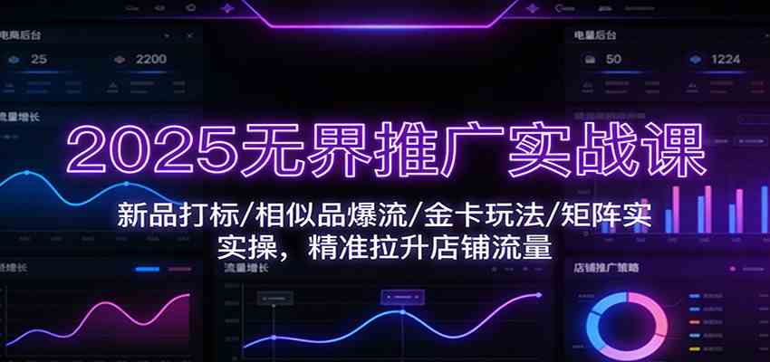 2025无界推广实战课：新品打标/相似品爆流/金卡玩法/矩阵实操，精准拉升店铺流量-千帆网赚