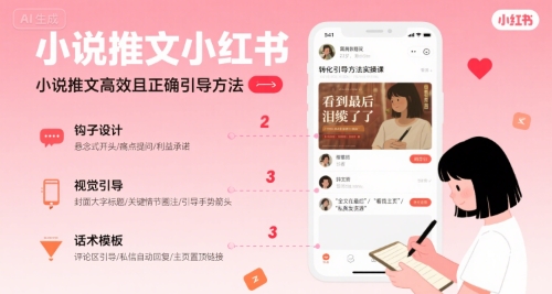 小说推文小红书高转化引导方法实操课，小说推文高效且正确引导方法-千帆网赚