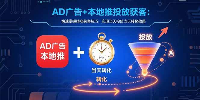 （15637期）AD广告+本地推投放获客：快速掌握精准获客技巧，实现当天投放当天转化效果-千帆网赚