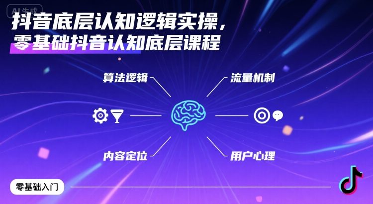 抖音底层认知逻辑实操，零基础抖音认知底层课程-千帆网赚