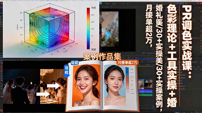 （16336期）PR调色实战课：色彩理论+工具实操+婚礼医美/30+实操案例，月接单超2万-千帆网赚