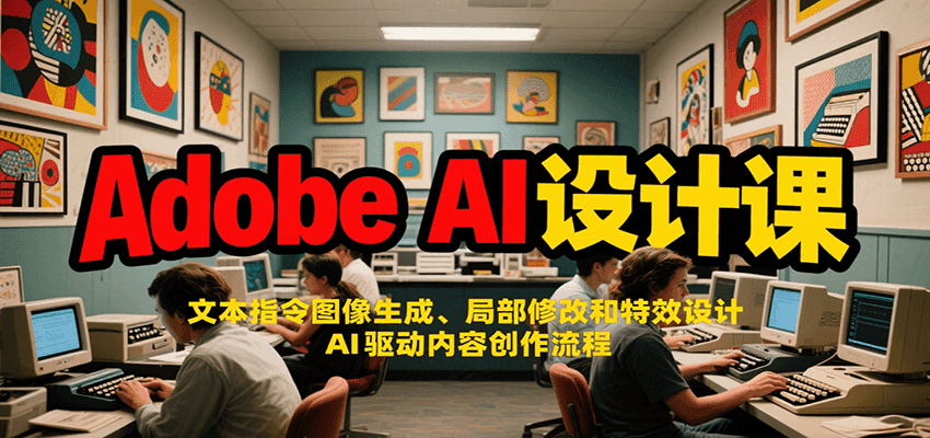 Adobe AI设计课：文本指令图像生成、局部修改和特效设计，AI驱动内容创作流程-千帆网赚