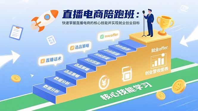 （15900期）直播电商陪跑班：快速掌握直播电商的核心技能并实现就业/创业目标-千帆网赚