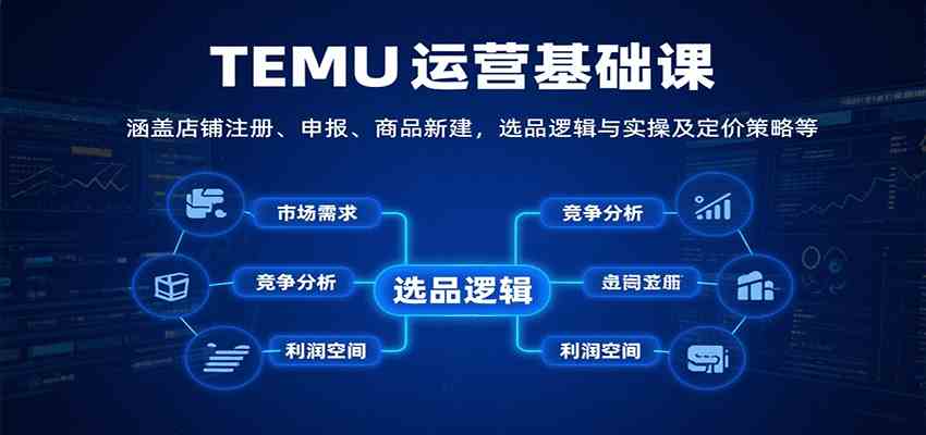 TEMU运营基础课：涵盖店铺注册、申报、商品新建，选品逻辑与实操及定价策略等-千帆网赚
