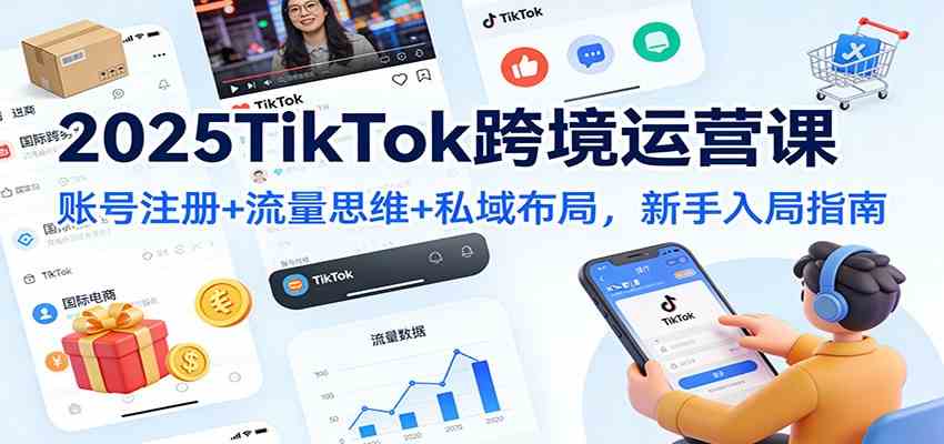 2025TikTok跨境运营课：账号注册+流量思维+私域布局，新手入局指南-千帆网赚