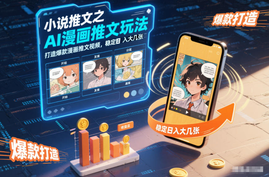 小说推文之AI漫画推文玩法，打造爆款漫画推文视频，稳定日入大几张-千帆网赚