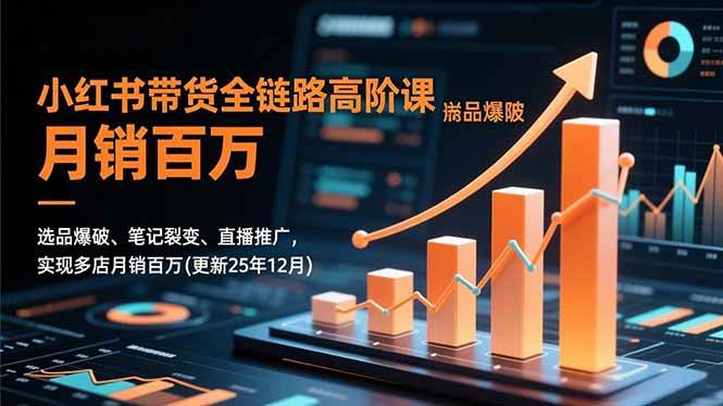 （16842期）小红书带货全链路高阶课，选品爆破、笔记裂变、直播推广，实现多店月销百万(更新25年12月)-千帆网赚