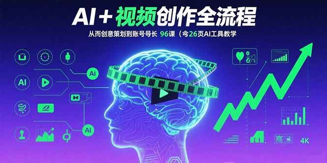 （15869期）AI+短视频创作全流程：从创意策划到账号增长，96节课(含26项AI工具教学)-千帆网赚
