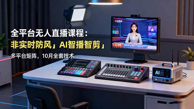 （16279期）全平台无人直播课程：非实时防风＋AI智播智剪＋多平台矩阵，10月全套技术-千帆网赚