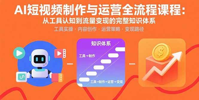 （15863期）AI短视频制作与运营全流程课程：从工具认知到流量变现的完整知识体系-千帆网赚