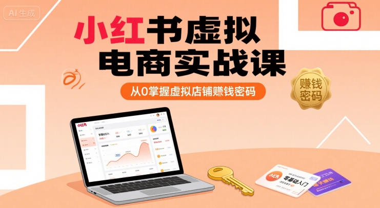 小红书虚拟电商实战课，从0掌握虚拟店铺賺钱密码-千帆网赚